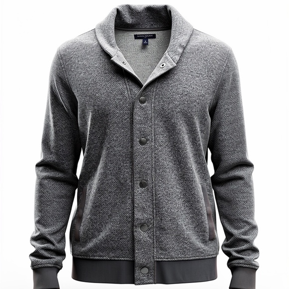 Banana Republic Other - Banana Republic Men's Large Jacket Shawl Collar Button-Up Jacket – Gray Knit